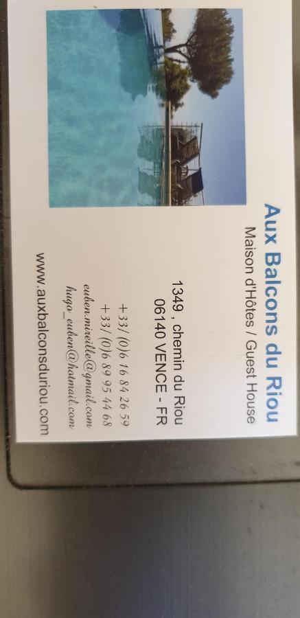 "Aux Balcons Du Riou" Avec Vue Mer 180 Degres Vence Exterior foto